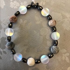 Handmade Mermaid Glass with Hematite and Agate